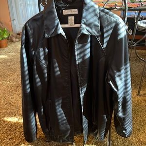 Ladies black leather jacket